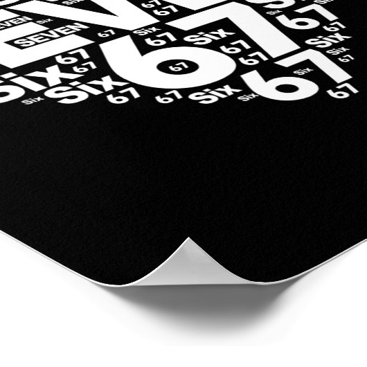 Funny 67 Meme Six Seven Heart Matching Couples Val ポスター (角)