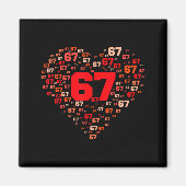 Funny 67 Meme Six Seven Heart Matching Couples Val マグネット (正面)