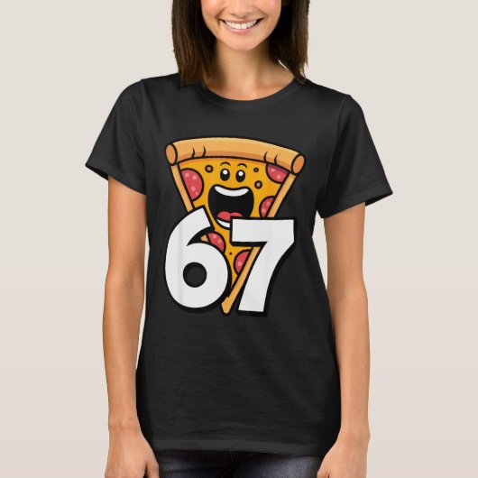 Funny 67 Meme Six Seven Humor Food Zza  Tシャツ (正面)
