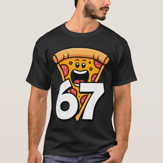 Funny 67 Meme Six Seven Humor Food Zza  Tシャツ (正面)