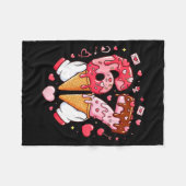 Funny 67 Meme Six Seven Ice Cream Matching Couples フリースブランケット (正面(横))