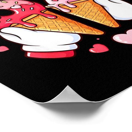 Funny 67 Meme Six Seven Ice Cream Matching Couples ポスター (角)