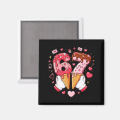 Funny 67 Meme Six Seven Ice Cream Matching Couples マグネット (正面/裏面)