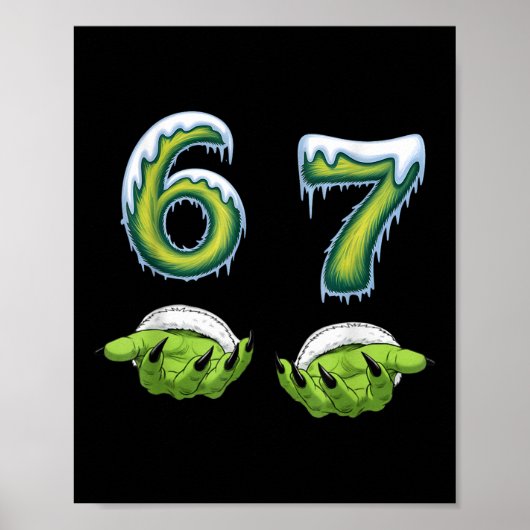 Funny 67 Meme Six Seven Scary Monster Hands Christ ポスター (正面)