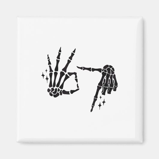 Funny 67 Meme Skeleton Hand 6 7 Halloween Six Seve マグネット (正面)