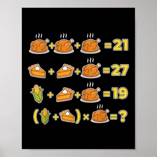 Funny 67 Meme Thanksgiving Math Logic Puzzle Turke ポスター (正面)