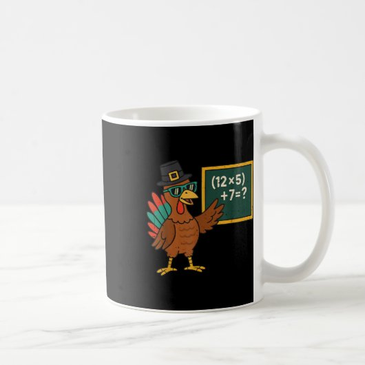 Funny 67 Meme Turkey Math Teacher Thanksgiving Mat コーヒーマグカップ (右)