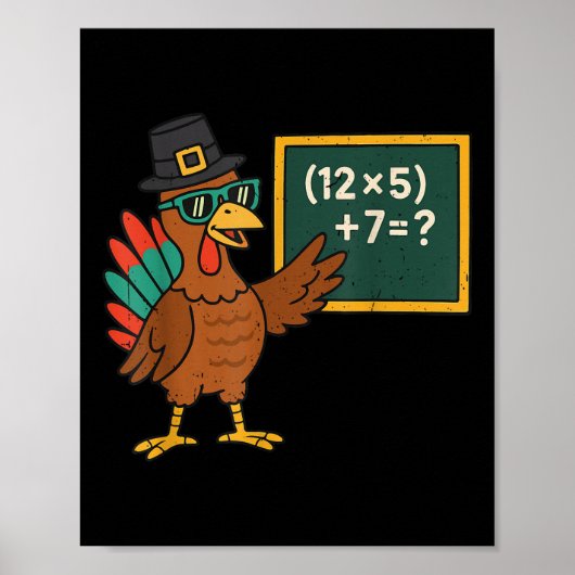 Funny 67 Meme Turkey Math Teacher Thanksgiving Mat ポスター (正面)
