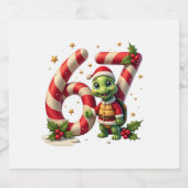 Funny 67 Meme Turtle Christmas PJm Men Women Famil スパークリングワインラベル (シングルラベル)