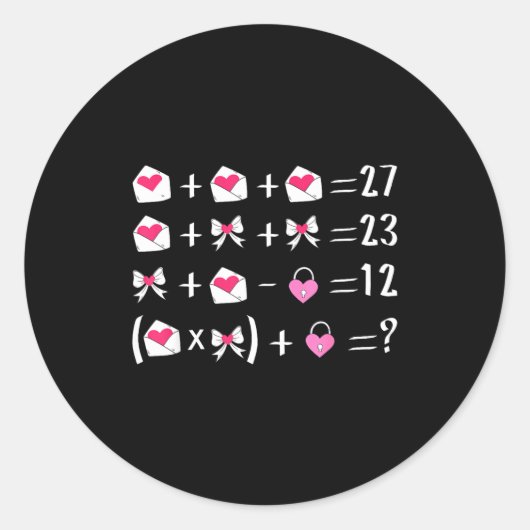 Funny 67 Meme Valentine Math Teacher Bow Six Seven ラウンドシール (正面)