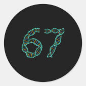 Funny 67 Number Meme Dna Replication Molecular Sci ラウンドシール (正面)