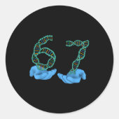 Funny 67 Number Meme Dna Replication Molecular Sci ラウンドシール (正面)