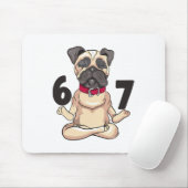 Funny 67 Pug Dog Yoga Hand Pose Graphic  マウスパッド (マウス)