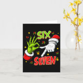 Funny 67 Santa Hand Christmas Six Seven Meme Teens カード (黄色い花)