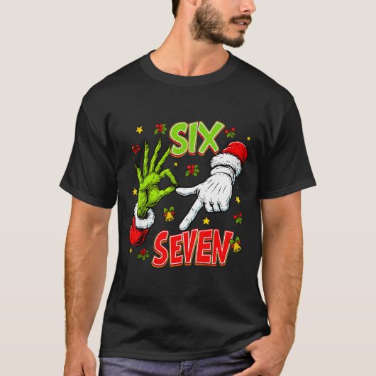 Funny 67 Santa Hand Christmas Six Seven Meme Teens Tシャツ (正面)