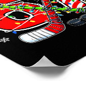 Funny 67 Santa Hat Candy Cane Ice Hockey Six Seven ポスター (角)