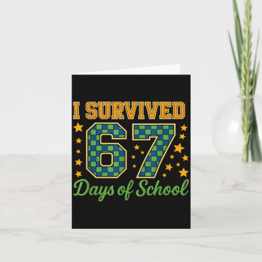 Funny 67 School Meme Design _ I Survived 67 Days  カード (正面)