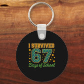 Funny 67 School Meme Design _ I Survived 67 Days  キーホルダー (正面)