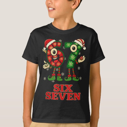 Funny 67 Six Seven 6-7 Italian Christmas Holiday W Tシャツ (正面)