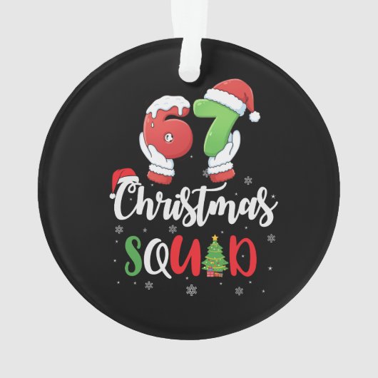 Funny 67 Six Seven Brianrot Christmas Squad オーナメント (裏面)