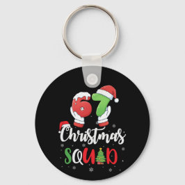 Funny 67 Six Seven Brianrot Christmas Squad キーホルダー