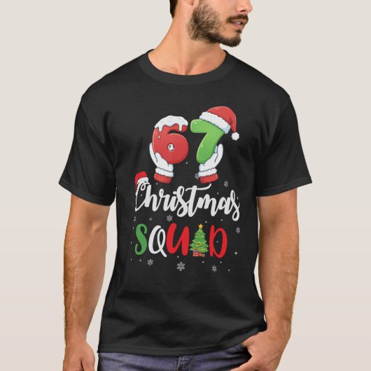 Funny 67 Six Seven Brianrot Christmas Squad Tシャツ (正面)