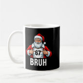 Funny 67 Six Seven Bruh Meme Christmas Santa Men W コーヒーマグカップ (左)