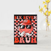 Funny 67 Six Seven Bruh Valentine 6 7 Meme Love Wo カード (黄色い花)