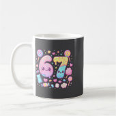 Funny 67 Six Seven Candy 6 7 Meme Gen Alpha Kawaii コーヒーマグカップ (左)