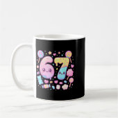 Funny 67 Six Seven Candy 6 7 Meme Gen Alpha Kawaii コーヒーマグカップ (左)