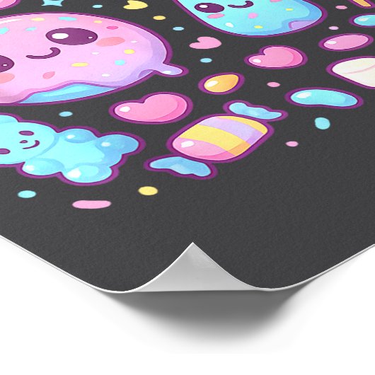 Funny 67 Six Seven Candy 6 7 Meme Gen Alpha Kawaii ポスター (角)