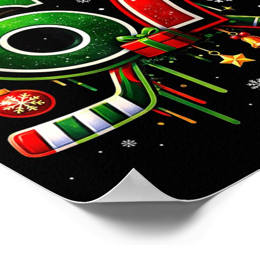 Funny 67 Six Seven Christmas Ice Hockey ポスター (角)