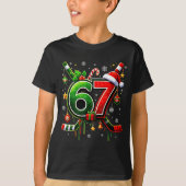 Funny 67 Six Seven Christmas Ice Hockey Tシャツ (正面)