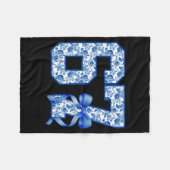 Funny 67 Six Seven Coquette Girly Blue Toile Women フリースブランケット (正面(横))