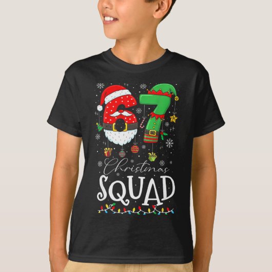 Funny 67 Six Seven Crew Meme Christmas Squad 6 7 S Tシャツ (正面)