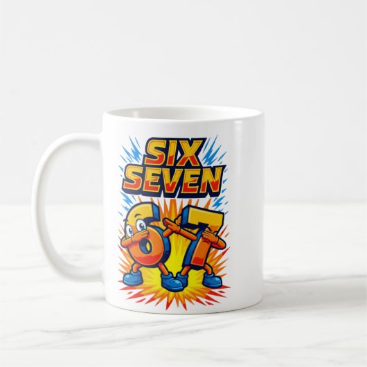 Funny 67 Six Seven Dab Italian Brainrot 6 7 Meme D コーヒーマグカップ (左)