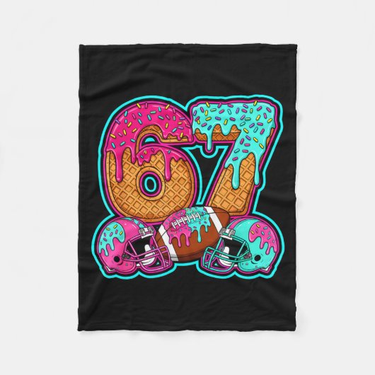 Funny 67 Six Seven Meme American Football Number # フリースブランケット (正面)