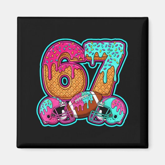 Funny 67 Six Seven Meme American Football Number # マグネット (正面)