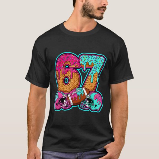 Funny 67 Six Seven Meme American Football Number # Tシャツ (正面)