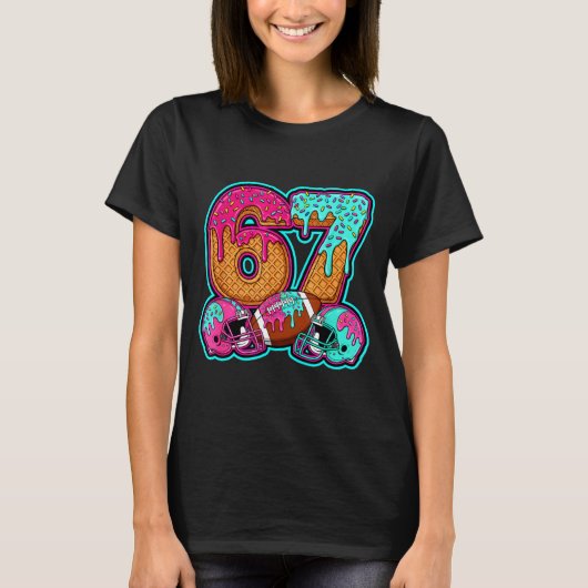 Funny 67 Six Seven Meme American Football Number # Tシャツ (正面)