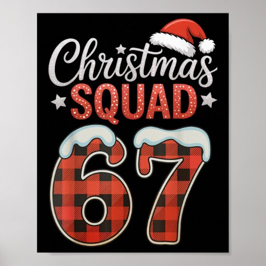 Funny 67 Six Seven Meme Brainrot 67 Christmas Squa ポスター (正面)