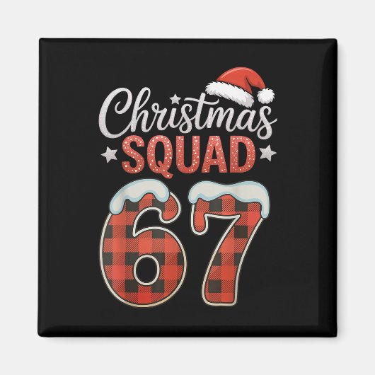 Funny 67 Six Seven Meme Brainrot 67 Christmas Squa マグネット (正面)