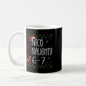 Funny 67 Six Seven Meme Christmas Naughty Nice Lis コーヒーマグカップ (左)