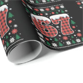 Funny 67 Six Seven Meme Cringe Christmas Red Plaid ラッピングペーパー (ロールコーナー)