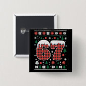 Funny 67 Six Seven Meme Cringe Christmas Red Plaid 缶バッジ (正面&裏面)