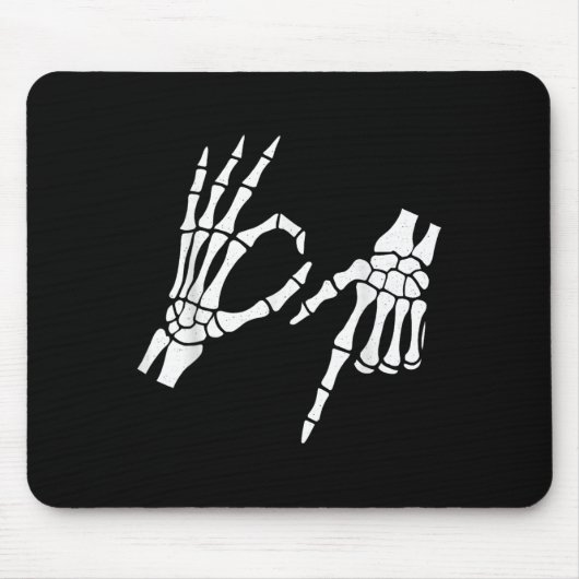Funny 67 Six Seven Meme Halloween Skeleton Hands  マウスパッド (正面)