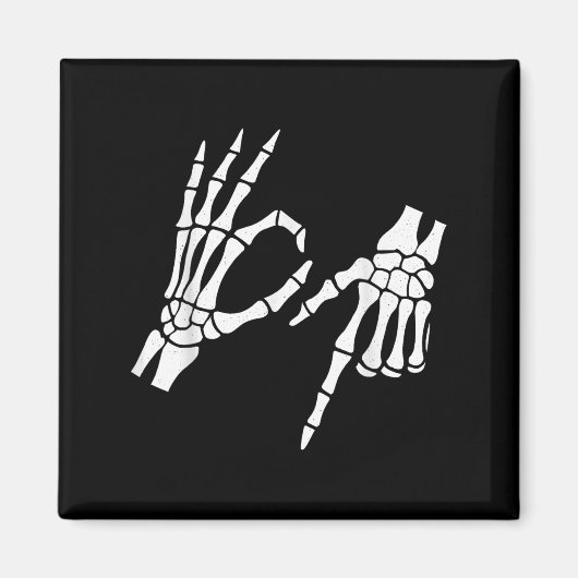 Funny 67 Six Seven Meme Halloween Skeleton Hands  マグネット (正面)