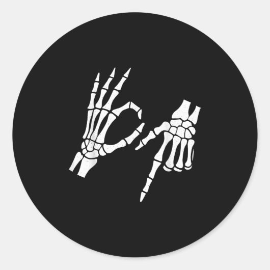 Funny 67 Six Seven Meme Halloween Skeleton Hands  ラウンドシール (正面)