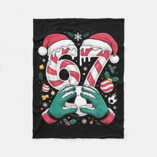 Funny 67 Six Seven Soccer Goalkeeper Funny Meme Ch フリースブランケット (正面)