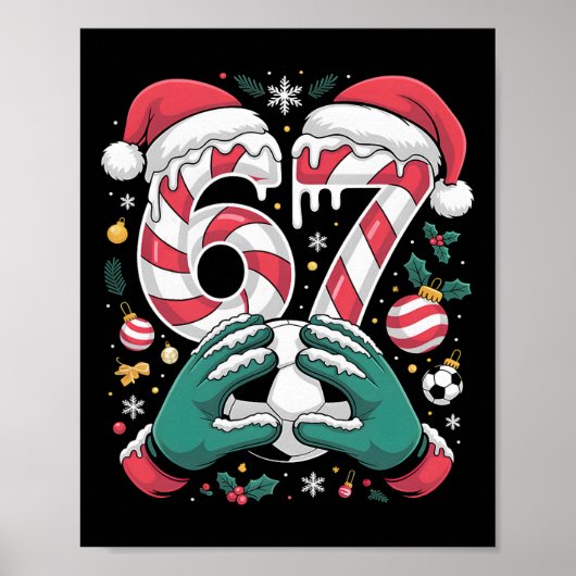 Funny 67 Six Seven Soccer Goalkeeper Funny Meme Ch ポスター (正面)
